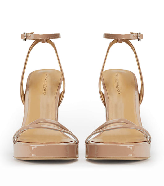 Beige Tony Bianco Dandy Coco Patent 11.5cm Strappy Heels | GPHEC68845