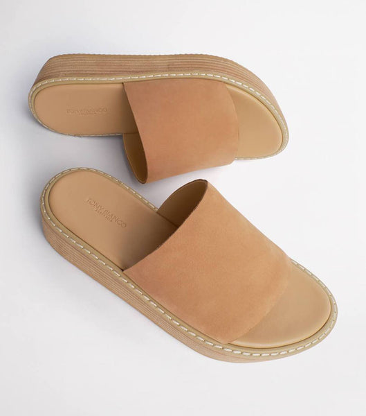 Beige Tony Bianco Elke Caramel 4.5cm Slides | TPHWZ93139