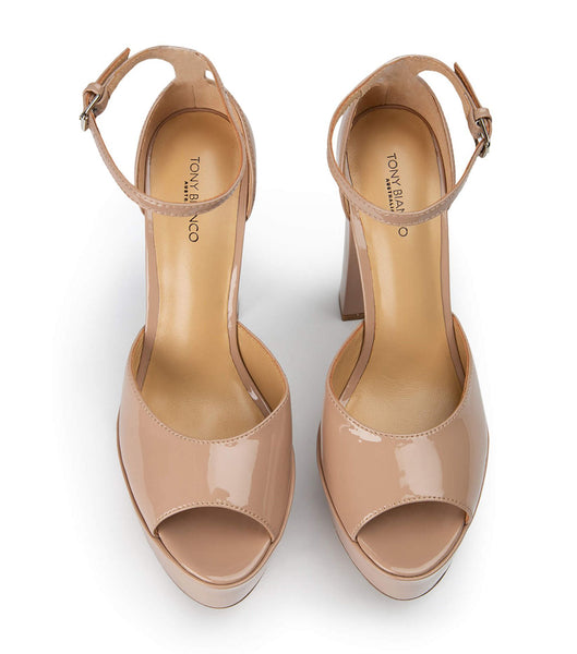 Beige Tony Bianco Jayze Coco Patent 14cm Platform Shoes | PHJKU52412