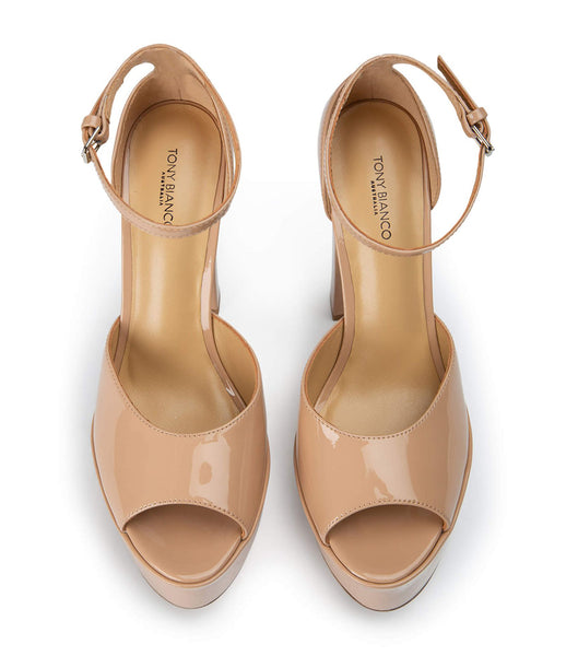 Beige Tony Bianco Jayze Nude Patent 14cm Event Heels | BPHSD58442