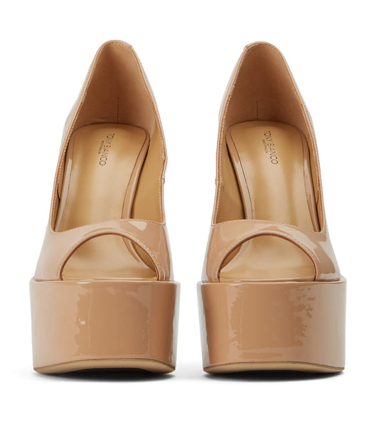 Beige Tony Bianco Jolee Nude Patent 15cm Platform Shoes | PHZPD29822