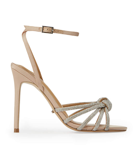 Beige Tony Bianco Kyla Nude Satin 11cm Strappy Heels | ZPHNQ93916