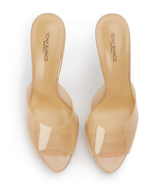 Beige Tony Bianco Liquid Nude Vinylite/Nude Patent 12cm Platform Shoes | PHJZR63558