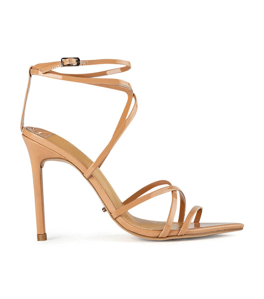 Beige Tony Bianco Marcy Nude Patent 10.5cm Strappy Heels | PHDYB69150