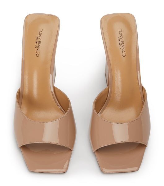 Beige Tony Bianco Naja Coco Patent 10.5cm Event Heels | PHICD37074