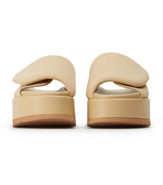 Beige Tony Bianco Roxana Nude Scuba 6cm Slides | MPHFT20678