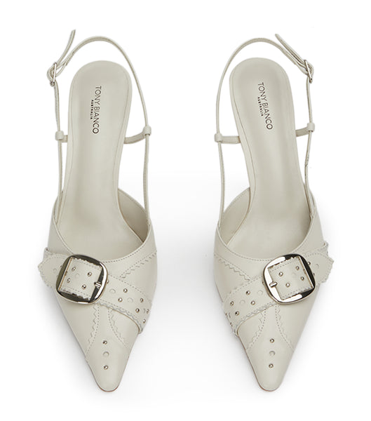 Beige Tony Bianco Sadie Bone Venice 8cm Low Heels | PHQCS27874