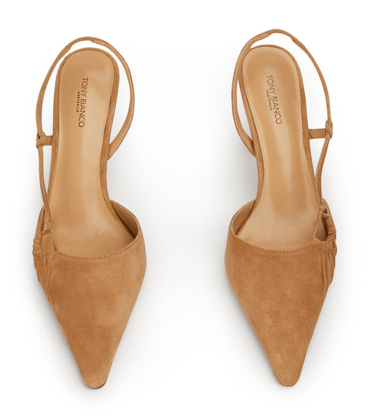 Beige Tony Bianco Sakai Butterscotch Suede 8cm Event Heels | LPHTR42908