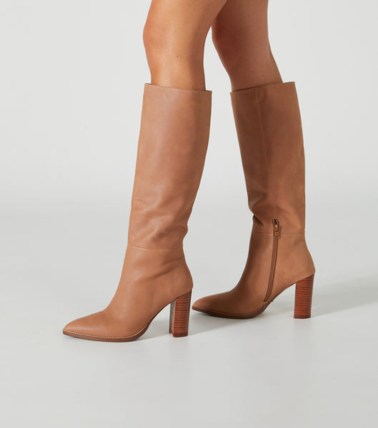 Beige Tony Bianco Skyla Caramel Venice 9cm Mid Calf Boots | EPHHC26740