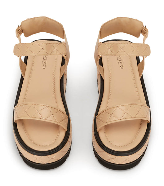 Beige Tony Bianco Zahara Beech Nappa 6cm Flat Sandals | PHIIZ31336