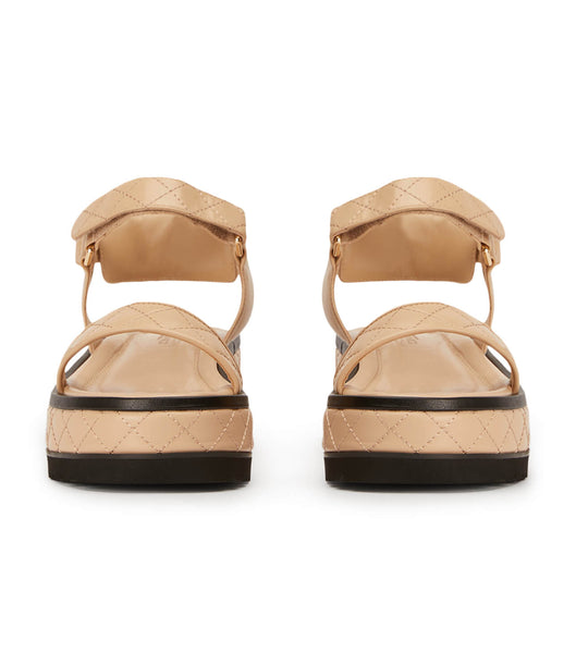 Beige Tony Bianco Zahara Beech Nappa 6cm Flat Sandals | PHIIZ31336