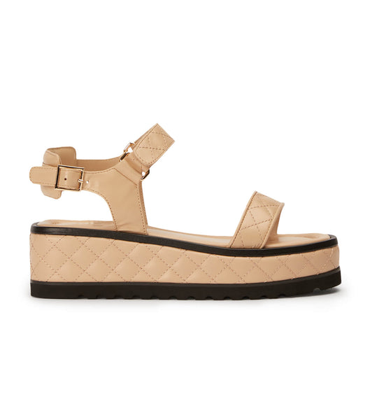 Beige Tony Bianco Zahara Beech Nappa 6cm Flat Sandals | PHIIZ31336