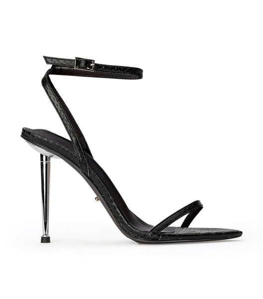 Black / Snake Tony Bianco Myra Black Snake 10.5cm Bridal Heels | PHJVR40948