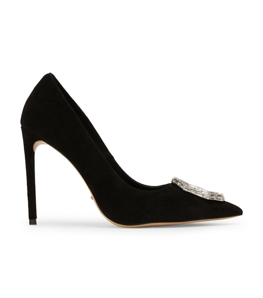 Black Tony Bianco Alison Black Suede 10.5cm Bling Heels | YPHGT98581