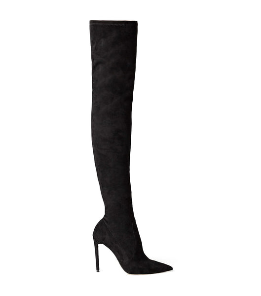 Black Tony Bianco Avah Black Stretch Suede 10.5cm Stiletto Boots | PHNEJ92397