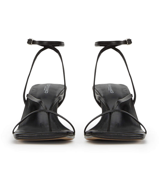 Black Tony Bianco Avi Black Nappa 6.5cm Strappy Heels | ZPHMJ65362