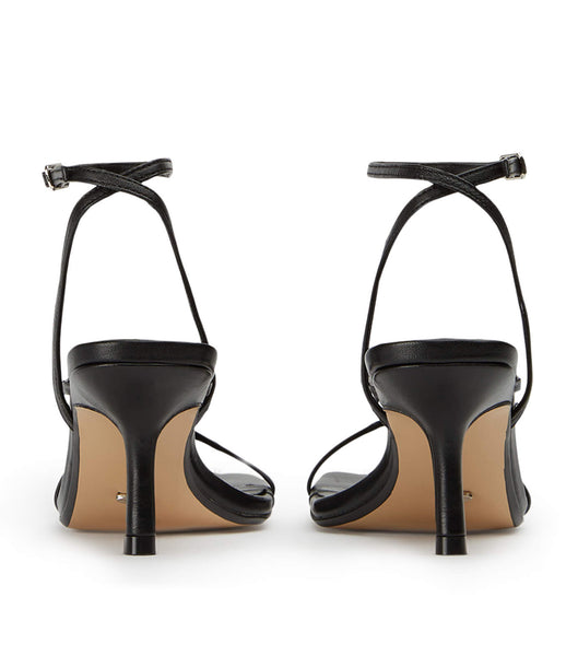 Black Tony Bianco Avi Black Nappa 6.5cm Strappy Heels | ZPHMJ65362