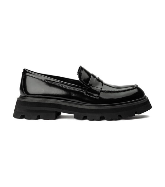 Black Tony Bianco Axell Black Hi Shine 4.5cm Loafers | TPHPQ13972