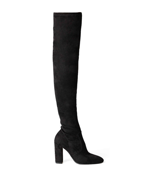 Black Tony Bianco Bloom Black Stretch Suede 9.5cm Heeled Boots | QPHWA27656