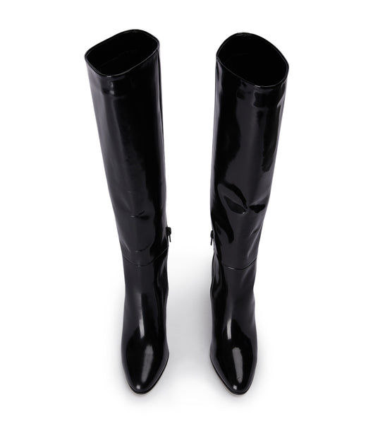 Black Tony Bianco Boss Black Hi Shine 9.5cm Mid Calf Boots | DPHVO95543