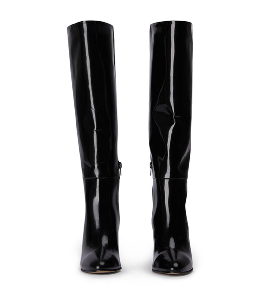 Black Tony Bianco Boss Black Hi Shine 9.5cm Mid Calf Boots | DPHVO95543