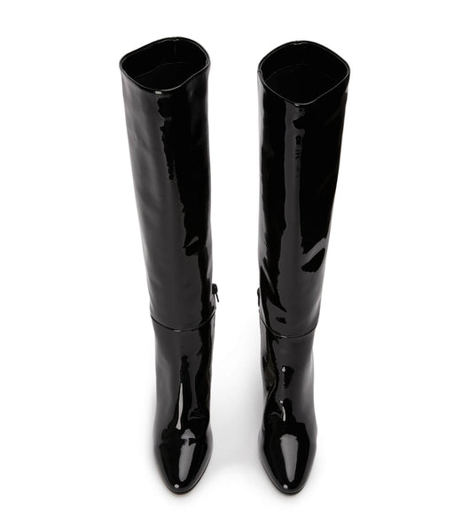 Black Tony Bianco Boss Black Patent 9.5cm Mid Calf Boots | DPHKV75455