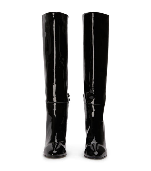 Black Tony Bianco Boss Black Patent 9.5cm Mid Calf Boots | DPHKV75455