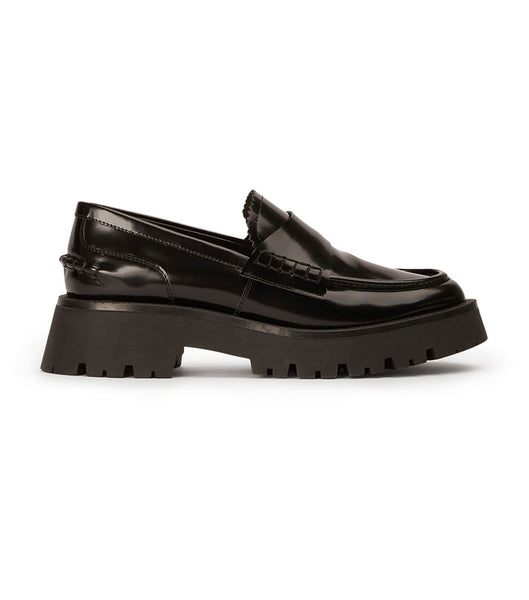 Black Tony Bianco Brooklyn Black Hi Shine 4.5cm Loafers | PHNZX91705