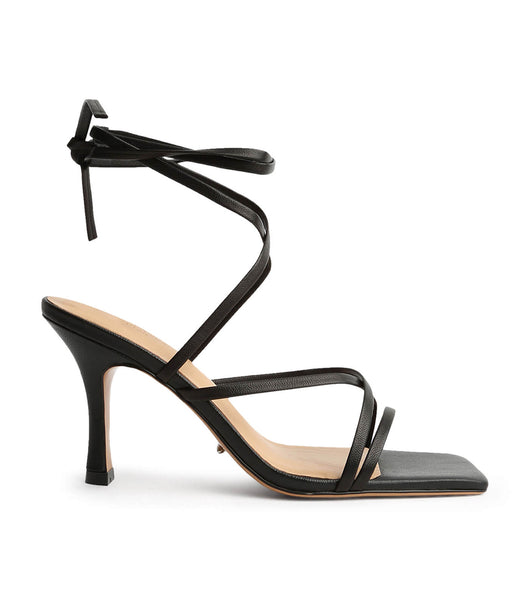 Black Tony Bianco Caden Black Sheep Nappa 8.5cm Strappy Heels | UPHTG76321