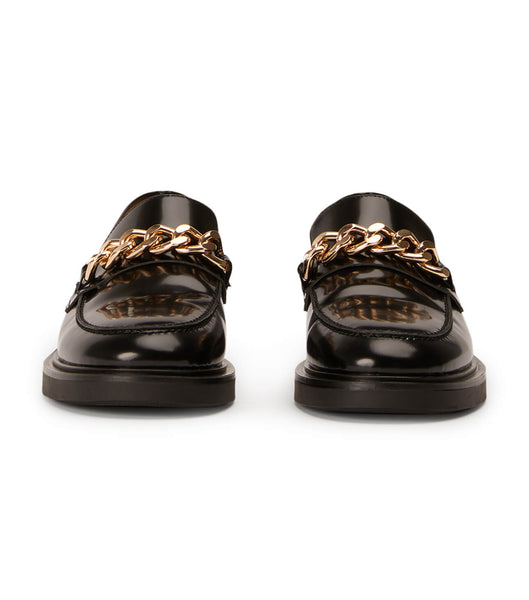 Black Tony Bianco Candice Black Hi Shine 4.5cm Loafers | ZPHMJ73196