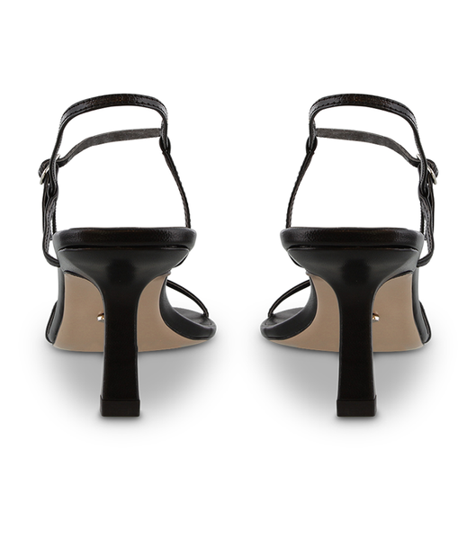 Black Tony Bianco Caprice Black Kid 7cm Strappy Heels | APHWC45876