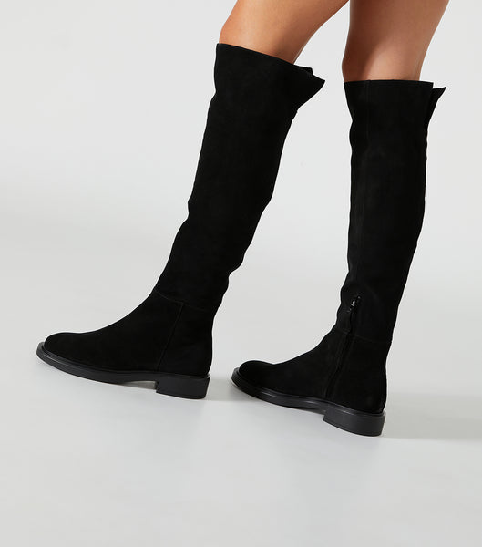 Black Tony Bianco Chasey Black Suede 4.5cm Knee High Boots | PHCVG12723