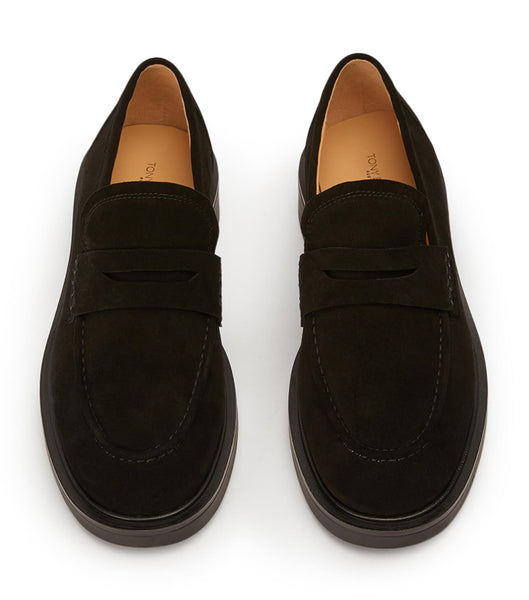 Black Tony Bianco Cherish Black Suede 4.5cm Loafers | BPHSD98522