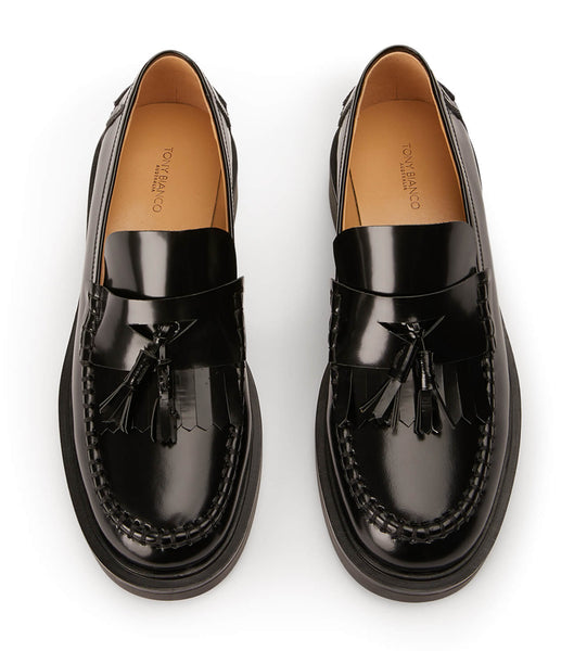 Black Tony Bianco Colt Black Hi Shine 4.5cm Loafers | ZPHNQ22361