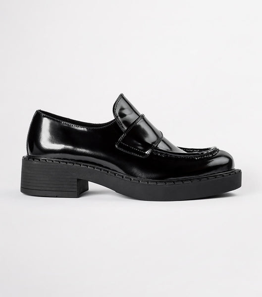 Black Tony Bianco Corvette Black Hi Shine 4.5cm Loafers | PPHER25336