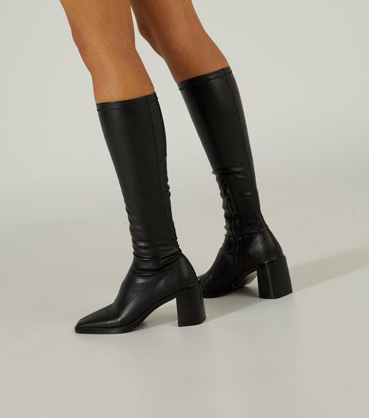 Black Tony Bianco Damon Black Venezia 7.5cm Knee High Boots | BPHSD72030