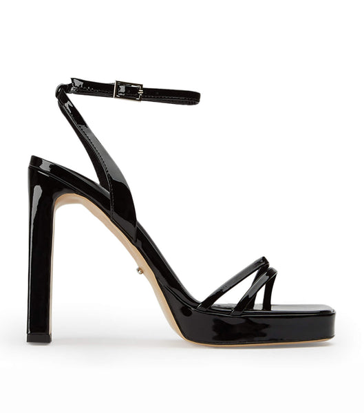 Black Tony Bianco Dandy Black Patent 11.5cm Strappy Heels | PHXBR22564