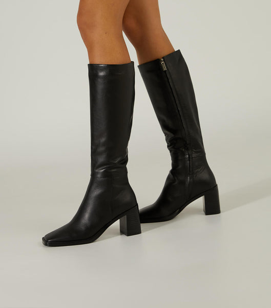 Black Tony Bianco Darby Black Venice 7.5cm Mid Calf Boots | EPHHC96163