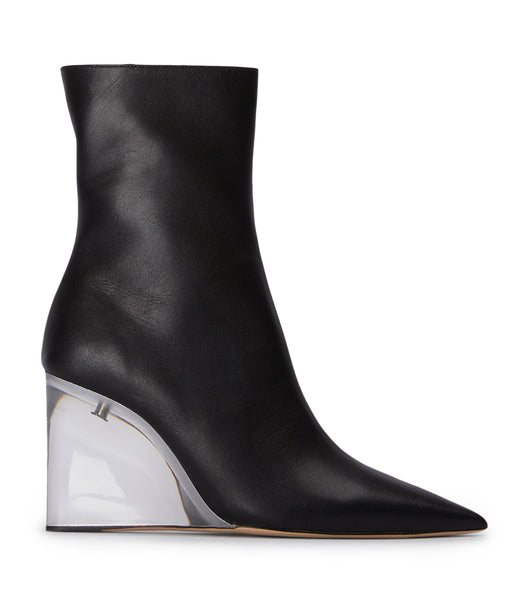 Black Tony Bianco Dasha Black Como/Clear 9.5cm Heeled Boots | GPHUC36291