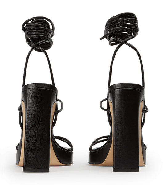 Black Tony Bianco Deon Black Nappa 11.5cm Block Heels | PHIIZ67172