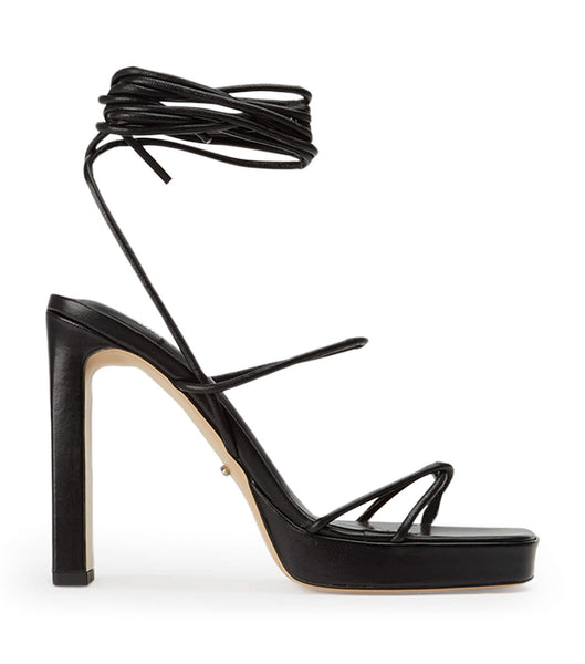 Black Tony Bianco Deon Black Nappa 11.5cm Block Heels | PHIIZ67172