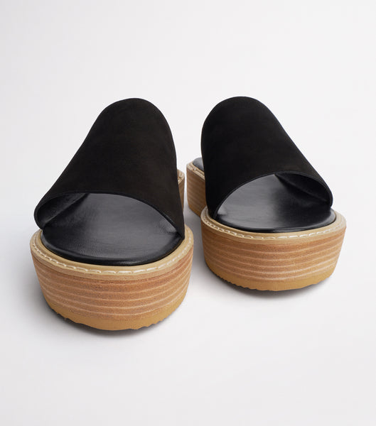 Black Tony Bianco Elke Black 4.5cm Flat Sandals | PHXMI93089