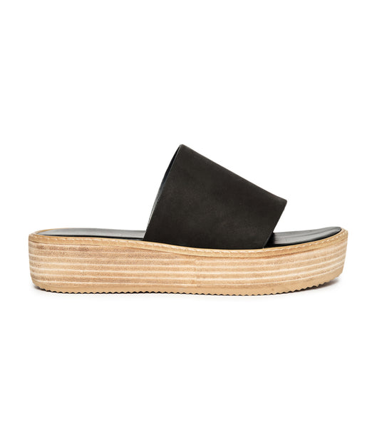 Black Tony Bianco Elke Black 4.5cm Flat Sandals | PHXMI93089