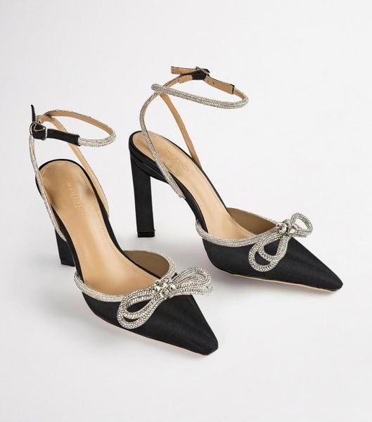 Black Tony Bianco Elsie Black Satin 10.5cm Court Shoes | GPHUC21837