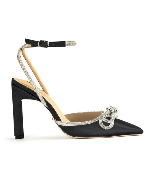 Black Tony Bianco Elsie Black Satin 10.5cm Bridal Heels | PHIIZ31867