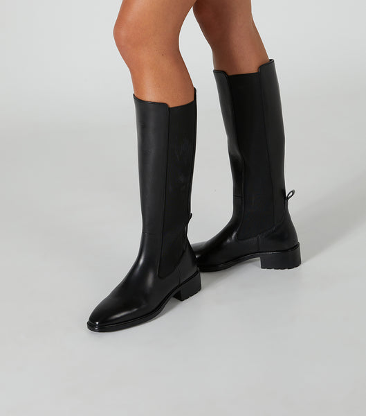 Black Tony Bianco Emrata Black Como 4cm Mid Calf Boots | BPHSO63873