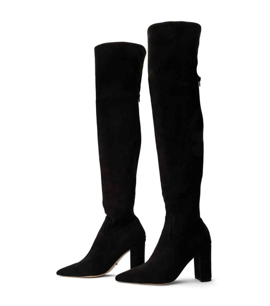 Black Tony Bianco Estella Black Stretch Suede 8.5cm Stretch Boots | PHJKU12879