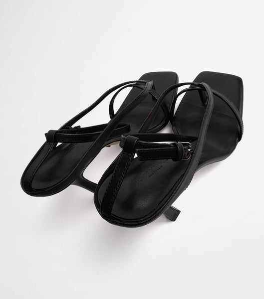 Black Tony Bianco Faythe Black Kid 10.5cm Thong Sandals | MPHFT25451