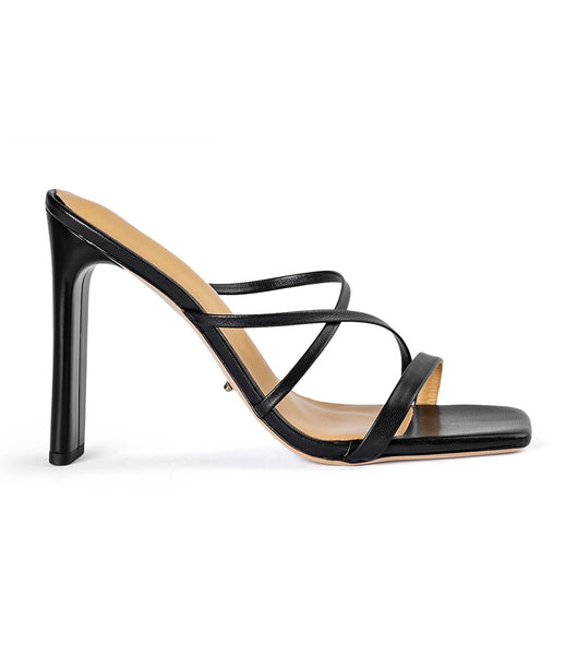 Black Tony Bianco Fior Black Kid 11cm Strappy Heels | PHZPD94853