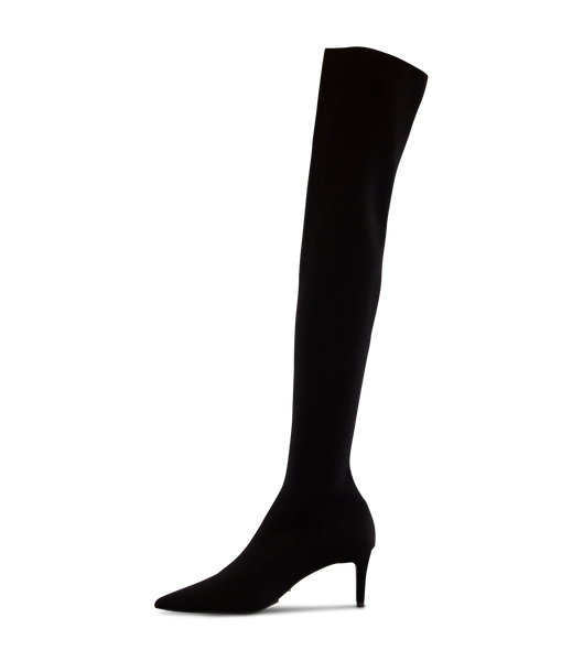 Black Tony Bianco Gracie Black Sock Knit 6.5cm Heeled Boots | PHJKU16048